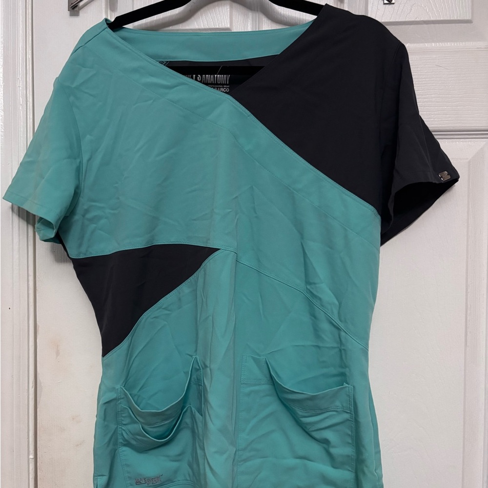 Grey’s Anatomy Teal and Black Women's Srub Top